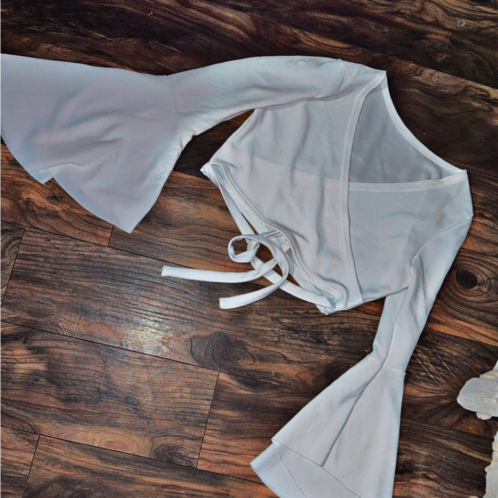 Elegant White Wrap Top